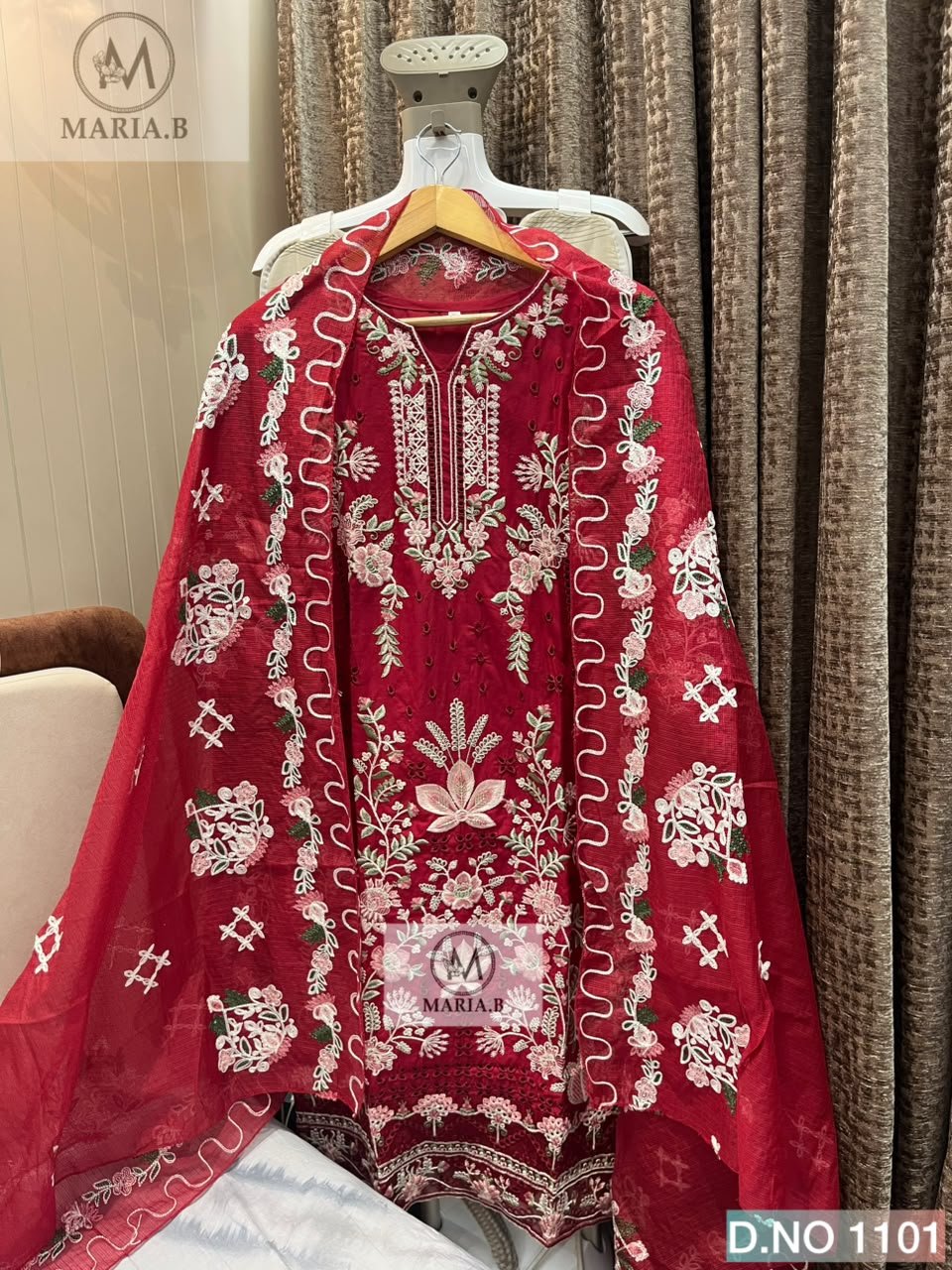CHIKANKARI COTTON STITCHED (INNER STITCHED) WITH STITCHED COTTON BOTTOM WITH KOTA CHEX EMBROIDERY DUPATTA - Image 2