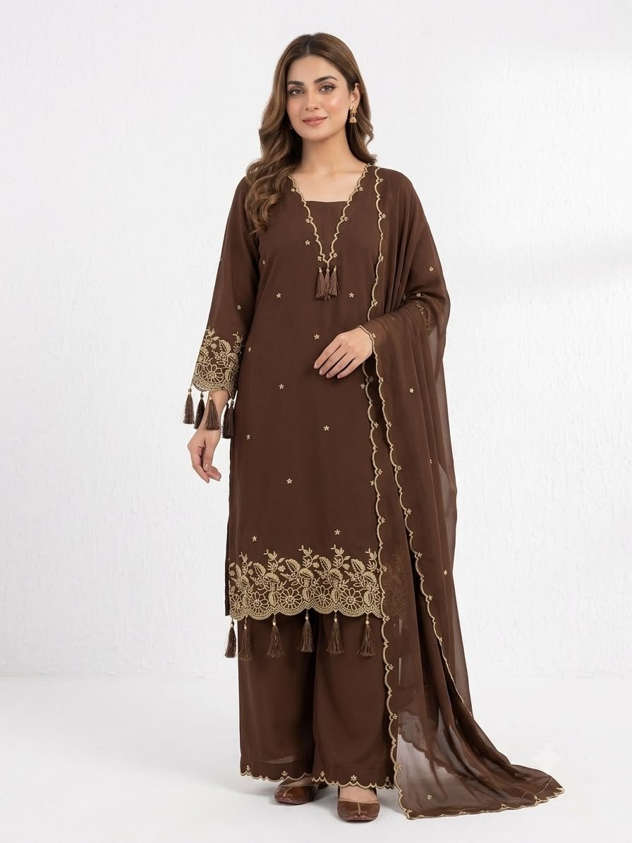 THIS SEASON, TRY OUR DESIGNER EMBROIDERED WORKED TOP PLAZZO WITH DUPATTA