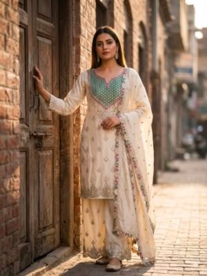 Series New Designer Party Sharara Suit & Dupatta Set