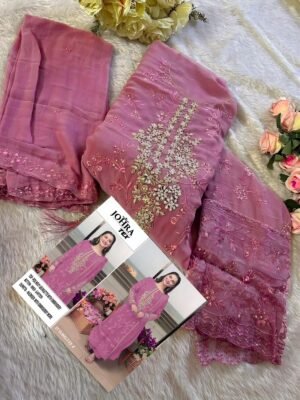 Alternative view of FOX GEORGETTE EMBROIDERED NAZMEEN WITH EMBROIDERED 