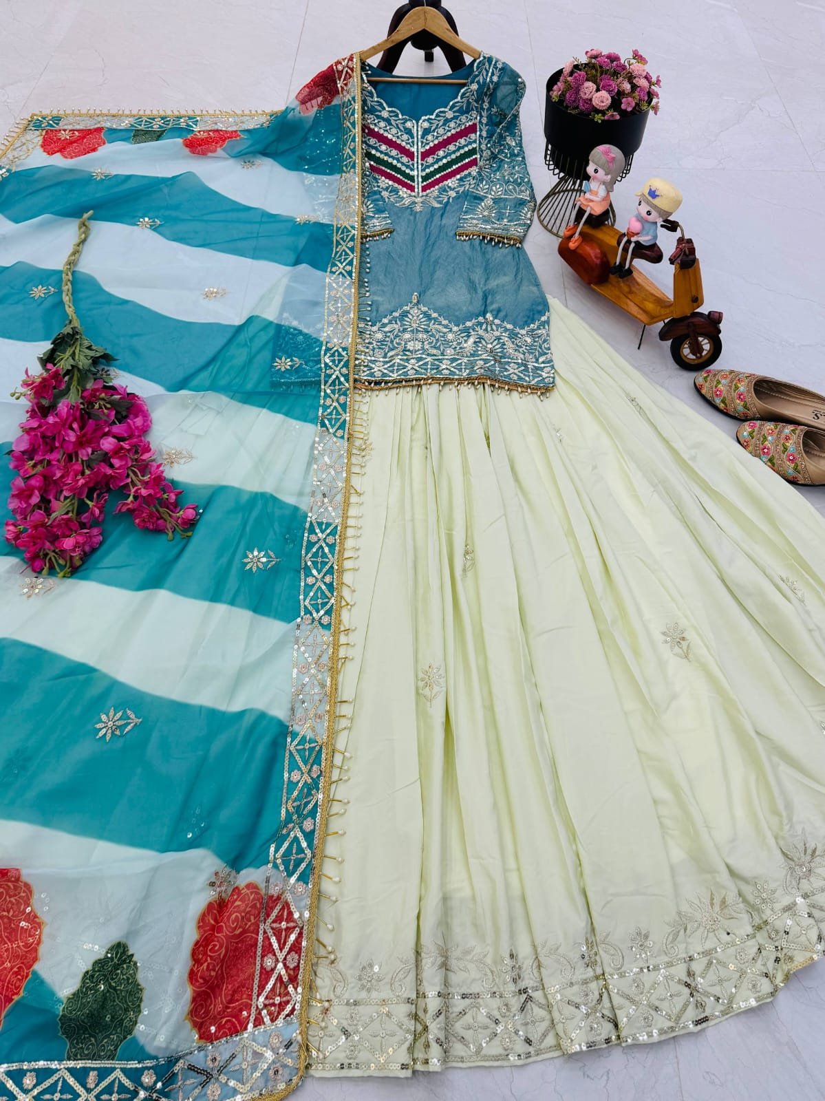 New Designer Party Top Lehenga & Dupatta Set - Image 4