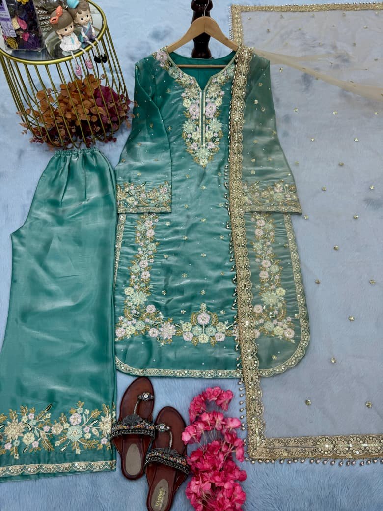 Pur Jimmy With Heavy Embroidery 5 mm Sequence Work With Diamond - Image 6