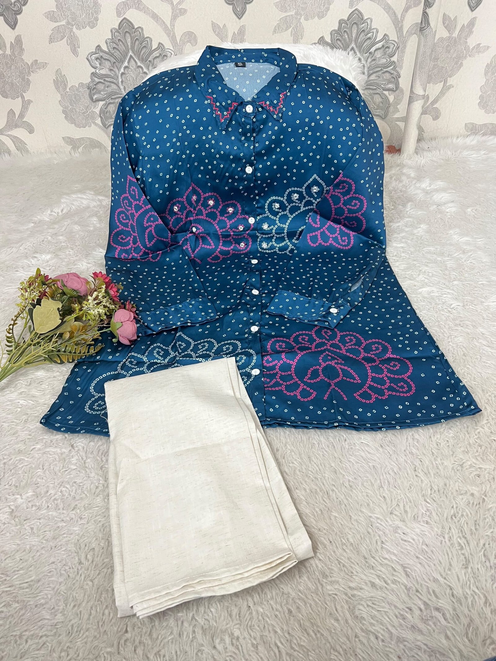 Pure Burbary Silk & CORD SET SET - Image 2