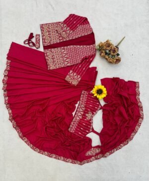 Alternative view of Experience effortless luxury with this premium ready-to-wear saree. Expertly tailored with precise pleats and a refined finish, it delivers a sophisticated look without compromising comfort.