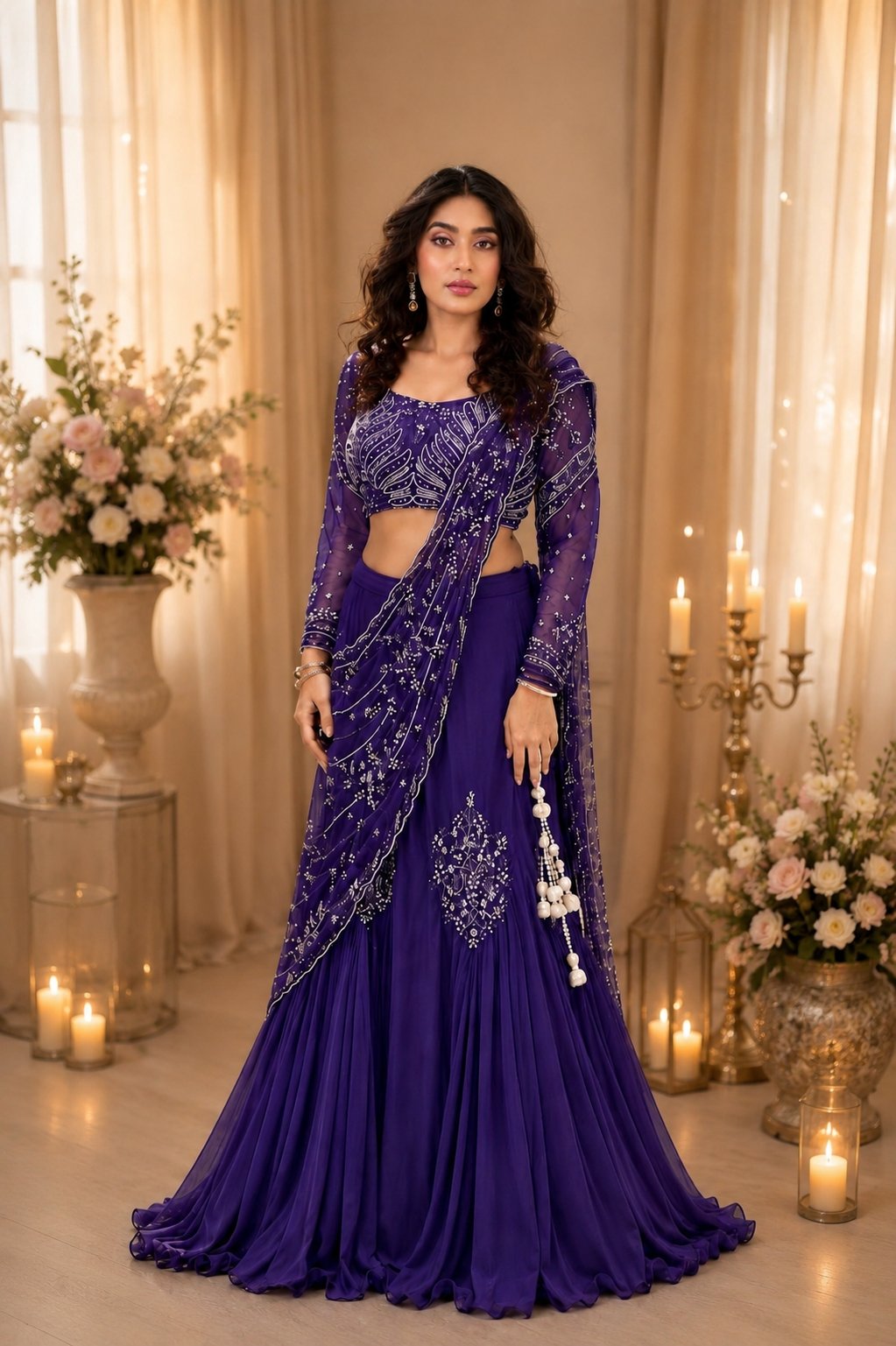 Lehenga Fabric Premium Chinnon Silk
