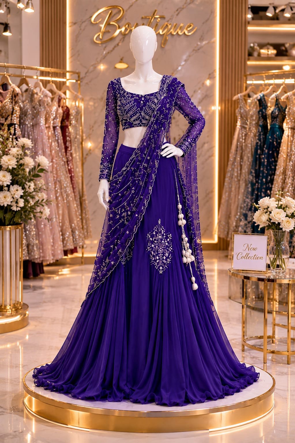 Lehenga Fabric Premium Chinnon Silk - Image 2