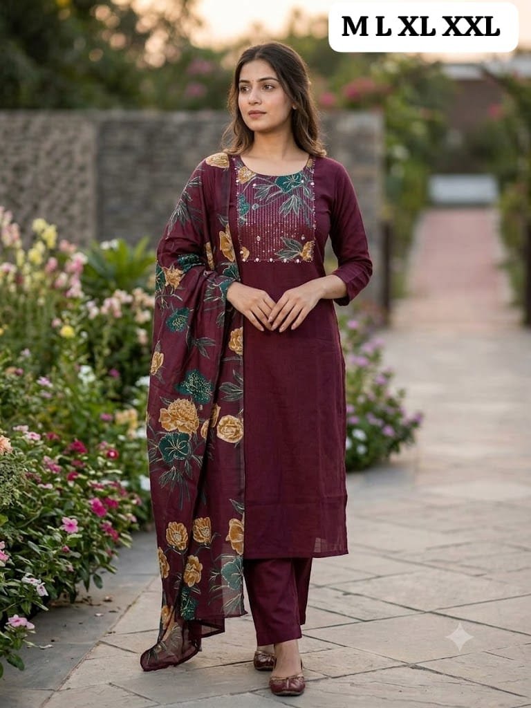 Elevate your ethnic wardrobe with our stunning new 3-Piece Suit Set - Image 3