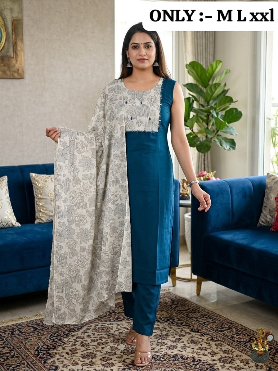 Elevate your ethnic wardrobe with our stunning new 3-Piece Suit Set - Image 9