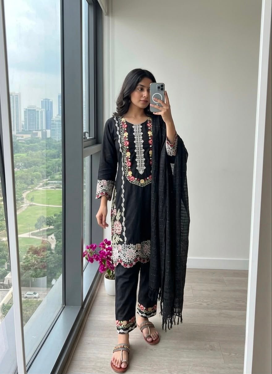 Đěsigner Party Wear Look Pur Satin Rayon Top & Bottom With Dupatta set