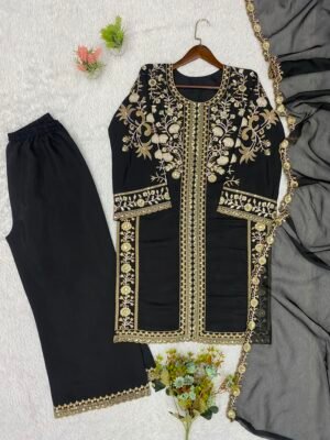 Alternative view of THIS WEDDING SEASON WEAR OUR BEAUTIFUL SEQUENCE EMBROIDERED WORKED TOP , PLAZZO WITH DUPATTA