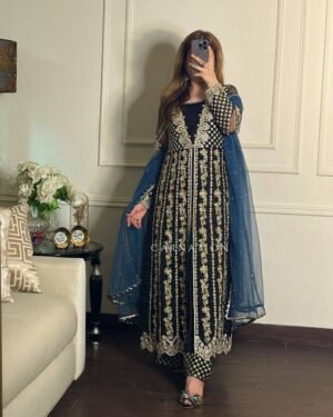 PRESENTING NEW DESIGNER SEQUINS & ZARI EMBROIDERED ANARKALI GOWN