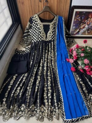 Alternative view of PRESENTING NEW DESIGNER SEQUINS & ZARI EMBROIDERED ANARKALI GOWN