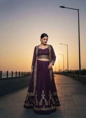 Alternative view of Newly Launched Premium- INDOWESTERN LEHENGA CHOLI SET