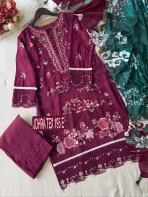 Alternative view of CAMBRIC COTTON WITH HEAVY EMBROIDERY WORK