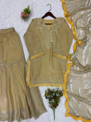 Alternative view of THIS WEDDING SEASON WEAR OUR BEAUTIFUL SEQUENCE EMBROIDERED WORKED TOP , PLAZZO  WITH DUPATTA