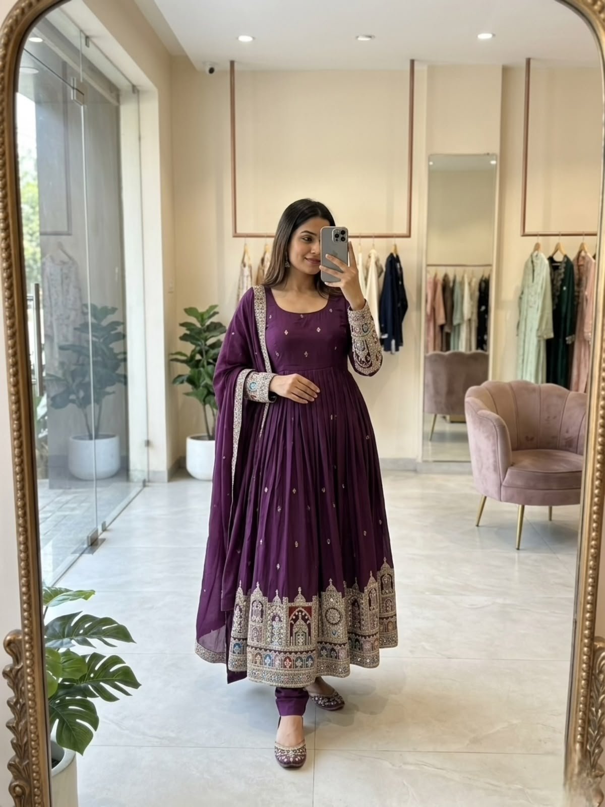 New real modeling Gown -Pent Dupatta Set Fully Stitched