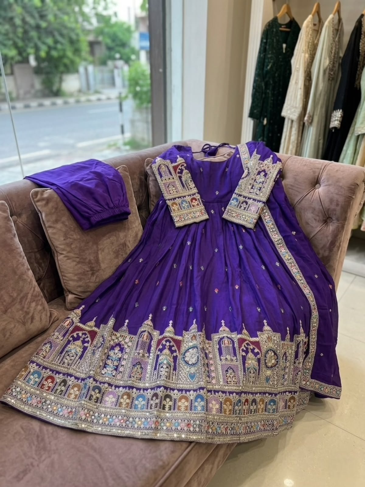 New real modeling Gown -Pent Dupatta Set Fully Stitched - Image 6