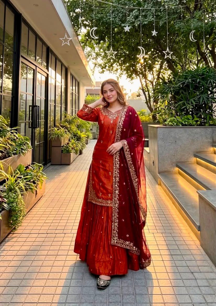 LUNCHING NEW DESIGNER WEAR HEAVY EMBROIDERY SEQUENCE WORK TOP WITH LEHENGAS