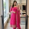 Launching New Design Trending Cinon Silk*Gwon&Pent&dupatta Reddy To Wear Look Designe