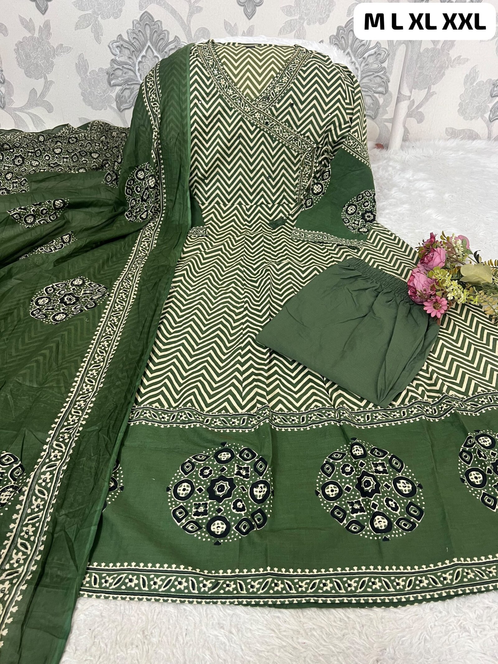 This Festive we have launch A Beautiful Cotton Printed suit set for Gorgeous ladies - Image 2