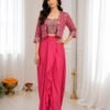Experience effortless luxury with this premium Koti with Dhoti Lehega. Expertly tailored with precise pleats and a refined finish, it delivers a sophisticated look without compromising comfort.
