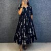 Launching the most unique “Warli Art doll “hand block pure cotton printed maxi gown with one side pocket