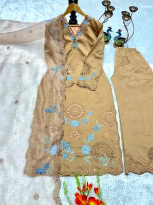 Alternative view of NEW ĐĚSIGNER PARTY WEAR TOP AND PANT PLAZZO. WITH FANCY DUPPATA AND EMBROIDERY WORK