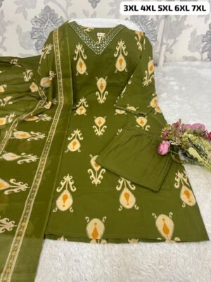 PURE MUL COTTON KURTI WITH PANT WITH MATCHING DUPPATA 