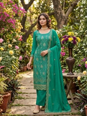 VICHITRA SILK WITH MULTI ALLOVER  WORK