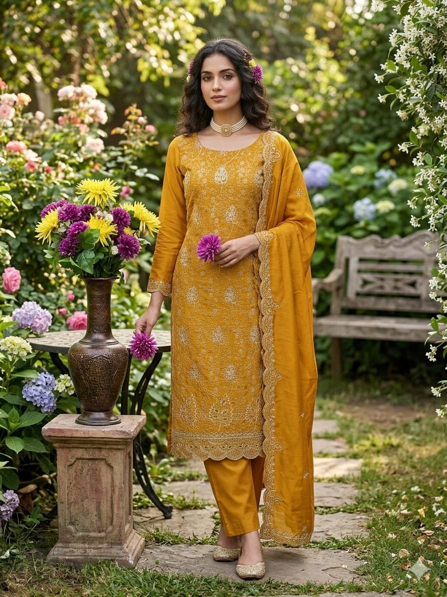 VICHITRA SILK WITH MULTI ALLOVER WORK - Image 9