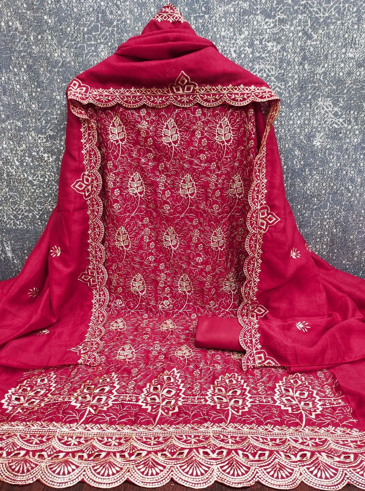 VICHITRA SILK WITH MULTI ALLOVER WORK - Image 8