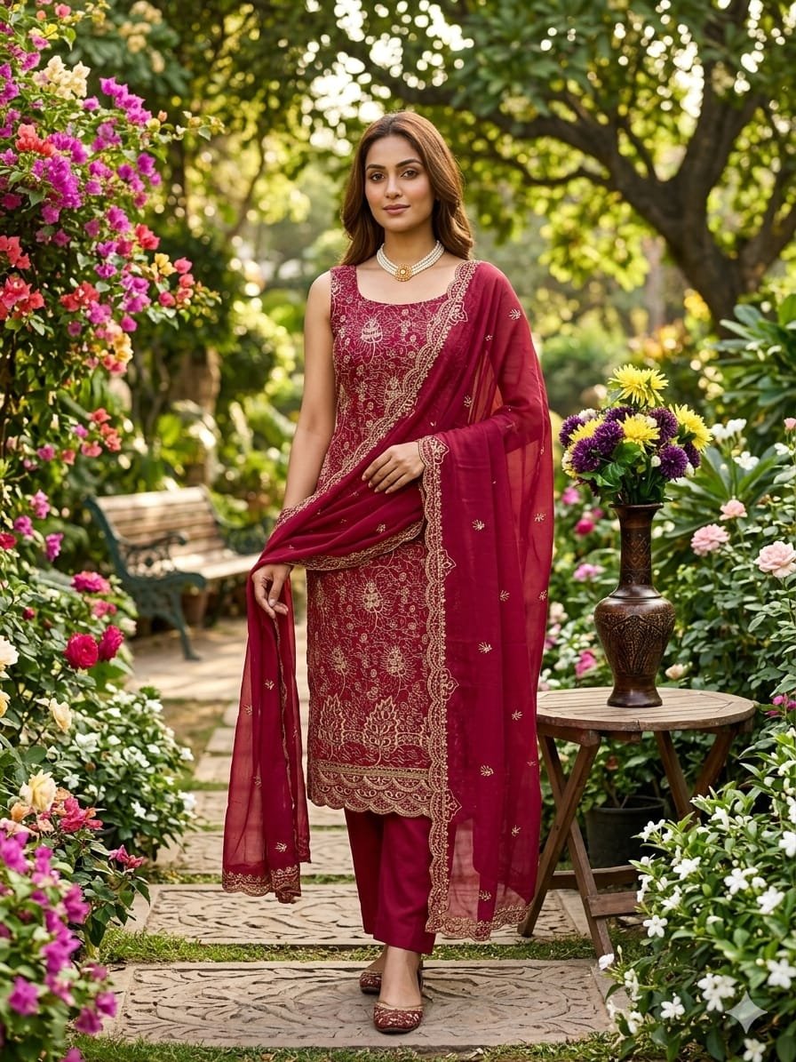 VICHITRA SILK WITH MULTI ALLOVER WORK - Image 7