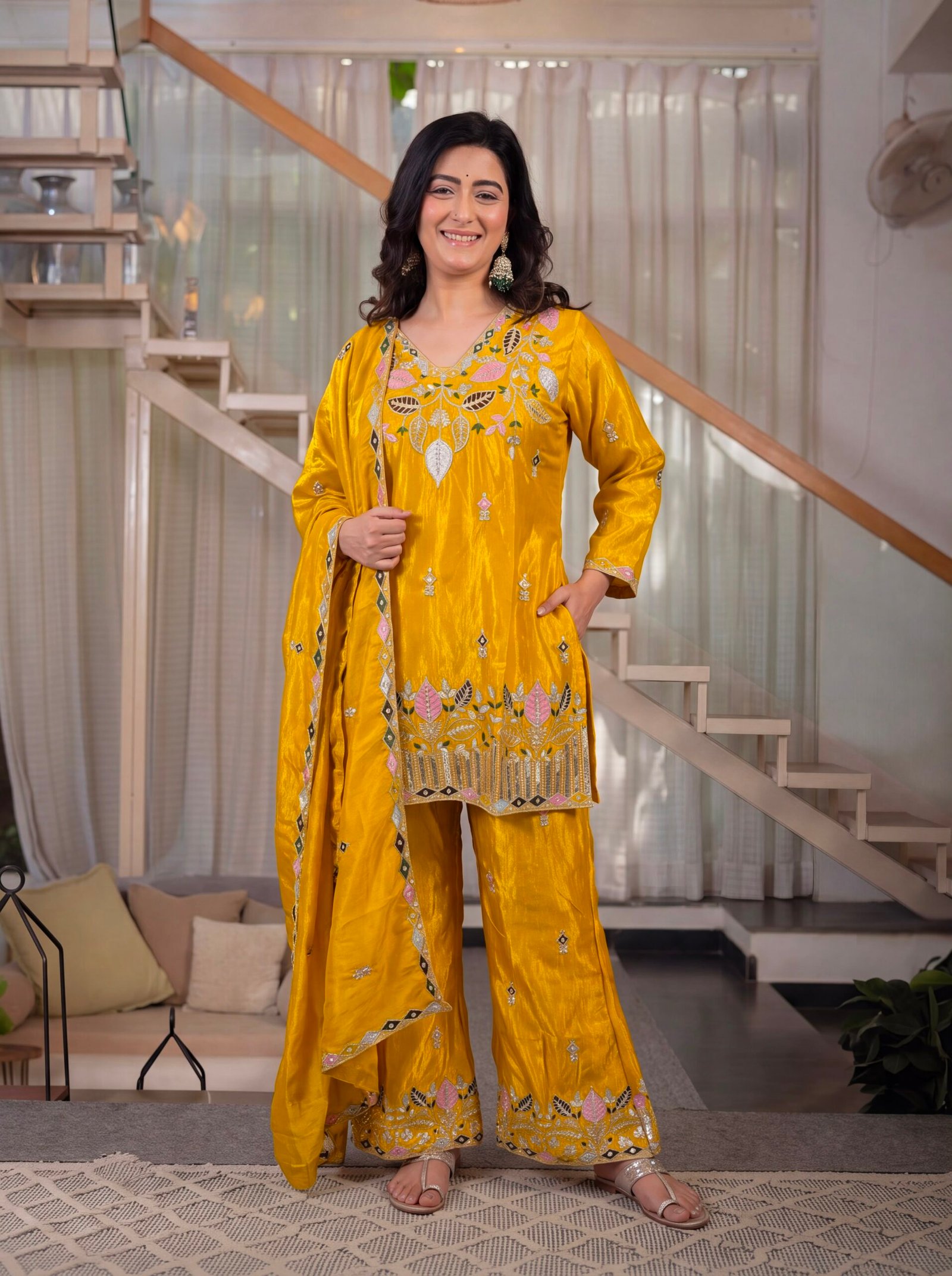 Launching New Designer Party Wear Look Top ,Plazzo Pent and Dupatta - Image 5