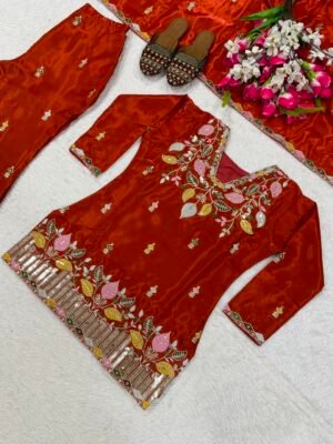 Alternative view of Launching New Designer Party Wear Look Top ,Plazzo Pent  and Dupatta