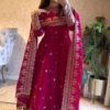 Elegant Embroidery Work With Designer Anarkali Three Piece Set