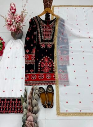 Alternative view of NEW DESIGNER  HEAVY EMBROIDERY SEQUENCE WORK 3 PIS SUIT SET