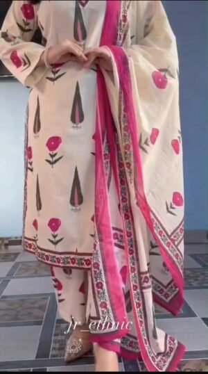 Cotton  Kurti With Pant With Duppata 