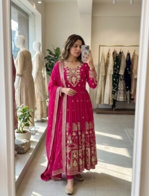 Launching New Design  Trending Fox Georgette *Gwon&Pent&dupatta 
