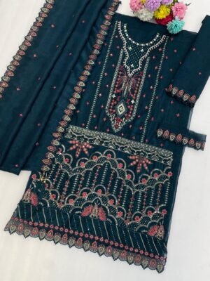 Alternative view of Crunchy with Heavy Embroidered 3mm Sequence work + Khatli Work
