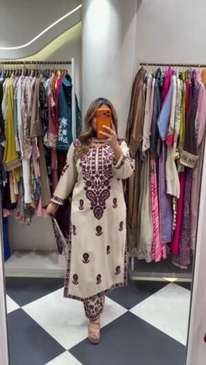 THIS SEASON, TRY OUR DESIGNER EMBROIDERED WORKED TOP  PLAZZO SUIT WITH DUPATTA