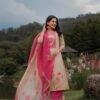 WOMEN PURE PRINTED ZARNA SILK  KURTI PENT & DUPPATA SET'S 