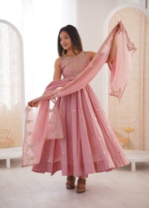 Gown, Bottom & Dupatta Fully Stitched & Ready To Wear 