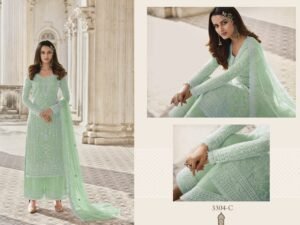 Heavy Butterfly Net With Coding Embroidery Work+ Diamond Work
