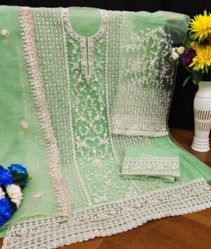 Alternative view of Heavy Butterfly Net With Coding Embroidery Work+ Diamond Work