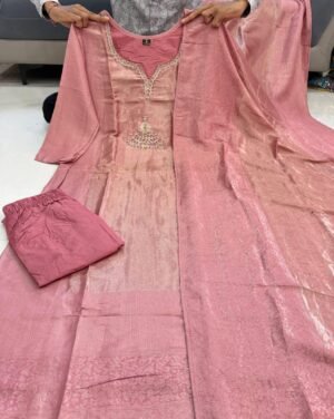 Alternative view of NEW ARIVELLS Pure Kanjivaram Glass Tissue SPECIAL SUIT SET