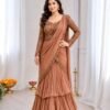 Experience effortless luxury with this premium ready-to-wear Lehenga saree. Expertly tailored with precise pleats and a refined finish, it delivers a sophisticated look without compromising comfort.
