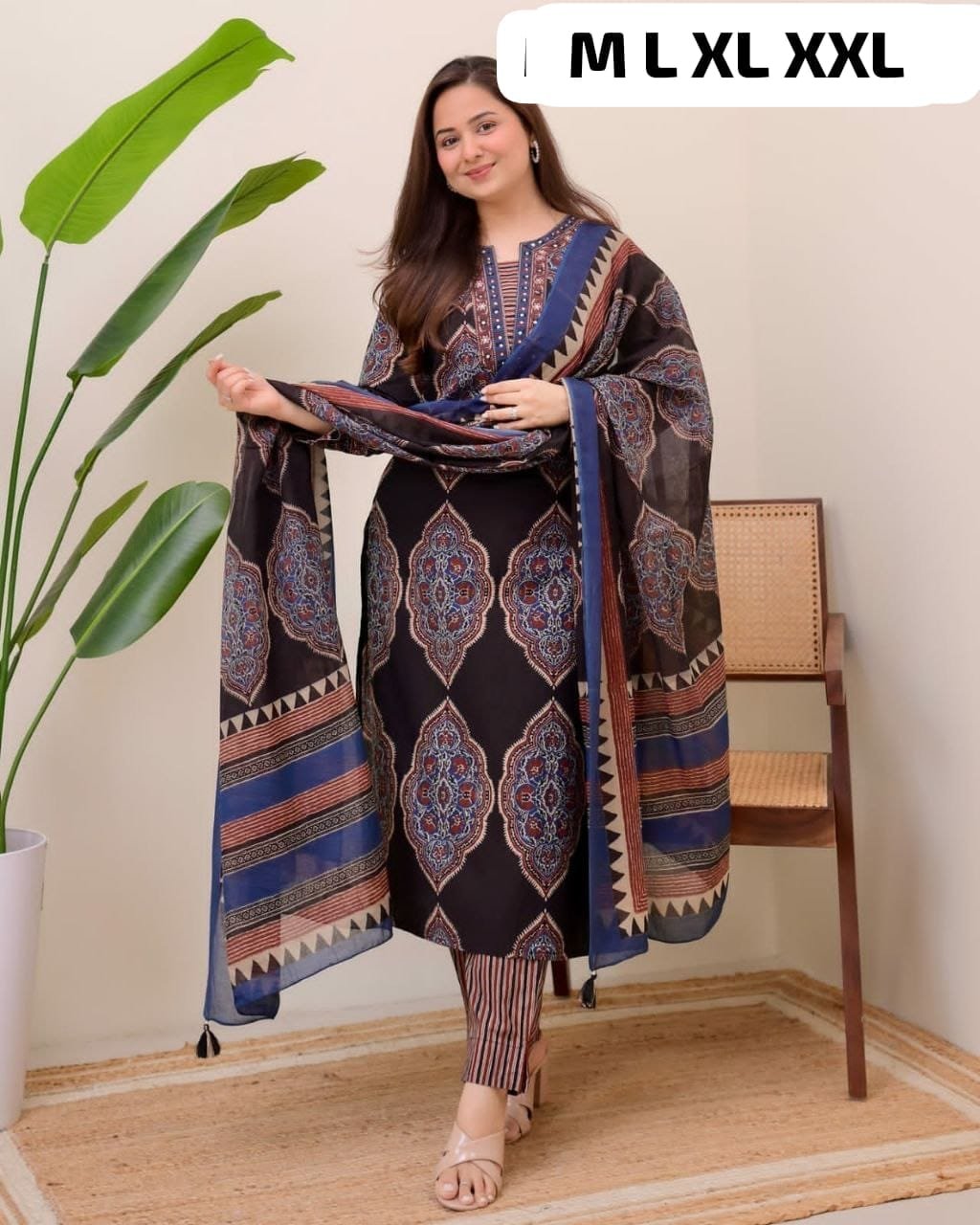 Featuring beautiful embroidery with suqes Heavy Suit which is beautifully decorated It is paired with matching pants