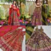 Exquisite Printed Chinon Wedding Gown Set