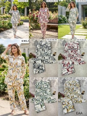 Upgrade your daily wardrobe with this stunning, super trendy Abstract Floral Printed Co-ord Set' perfectly combining comfort and high fashion