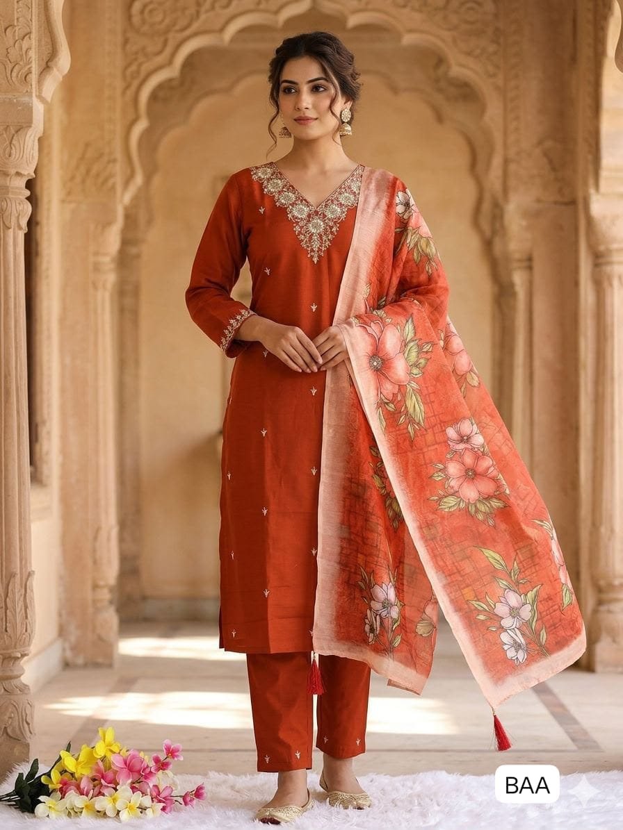 New Designers Kurti Pent Dupatta Set